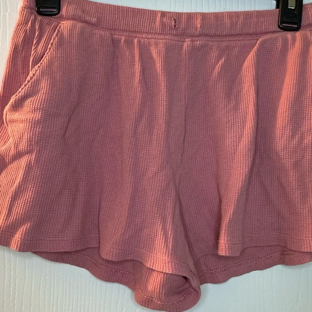 Old‎ Navy pink casual soft shorts girls 14/16 waffle knit pockets no drawstring